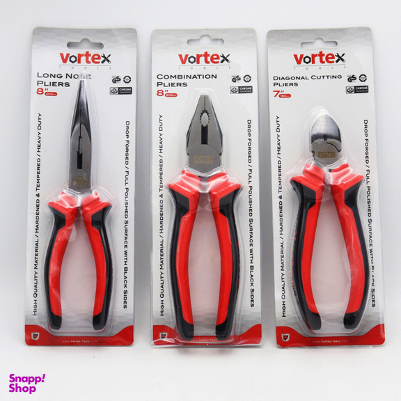 انبر دست، سیم چین و دم باریک ورتکس (Vortex) مدل YP-887 مجموعه 3 عددی