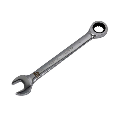آچار یکسر تخت و یکسر رینگی جغجغه‌ ای مدل کوییک کد YP-HC-019 سایز 19 میلی متر
