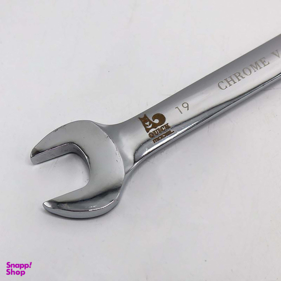 آچار یکسر تخت و یکسر رینگی جغجغه‌ ای مدل کوییک کد YP-HC-019 سایز 19 میلی متر