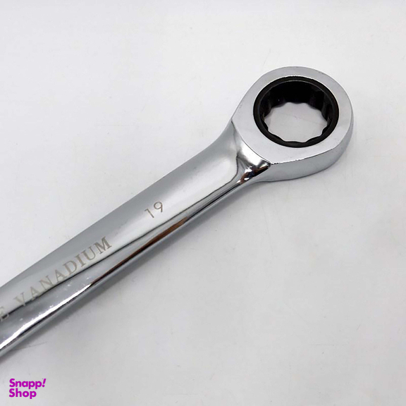 آچار یکسر تخت و یکسر رینگی جغجغه‌ ای مدل کوییک کد YP-HC-019 سایز 19 میلی متر