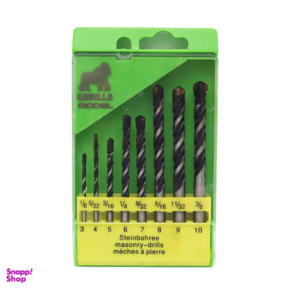 مته الماسه مدل گوریلا کد YP-SHIYAR DOBL-08 مجموعه 8 عددی