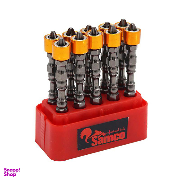 سری پیچ گوشتی دو سر چهار سو سامکو (Samco) مدل مغناطیسی کد YP-010 مجموعه 10 عددی