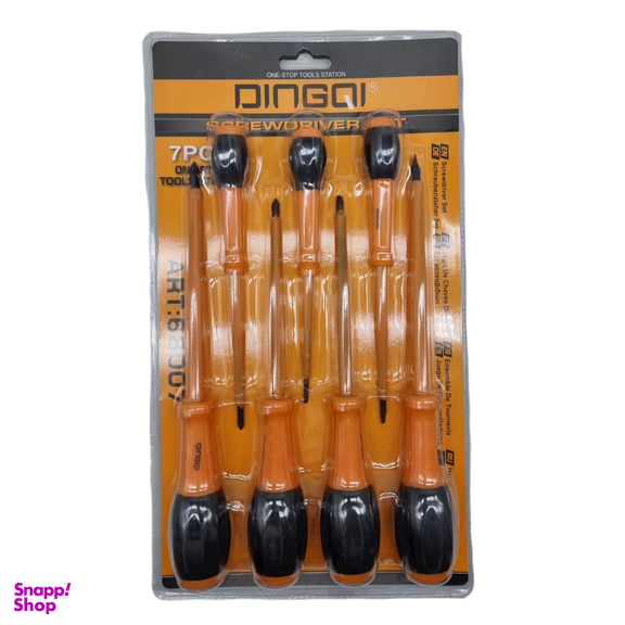 پیچ گوشتی عایق برق دینگشی (Dingqi) مدل 68007 مجموعه 7 عددی
