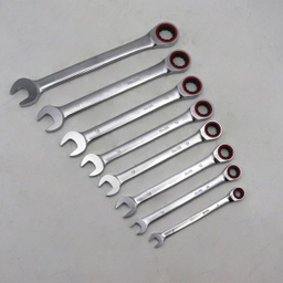 آچار یکسر تخت و یکسر رینگی جغجغه ای سامکو مدل YP-AT-8-19MM مجموعه 8 عددی