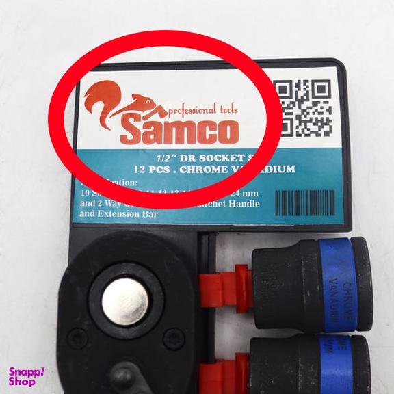 آچار بکس جغجغه ای سامکو مدل ریلی کد YPM-SM-8-24M-1/2INCH مجموعه 12 عددی