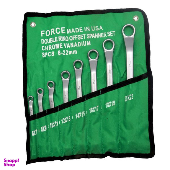 آچار تخت و رینگی فورس مدل سه تیکه کد YP-AMERICAN-6-22MM مجموعه 24 عددی