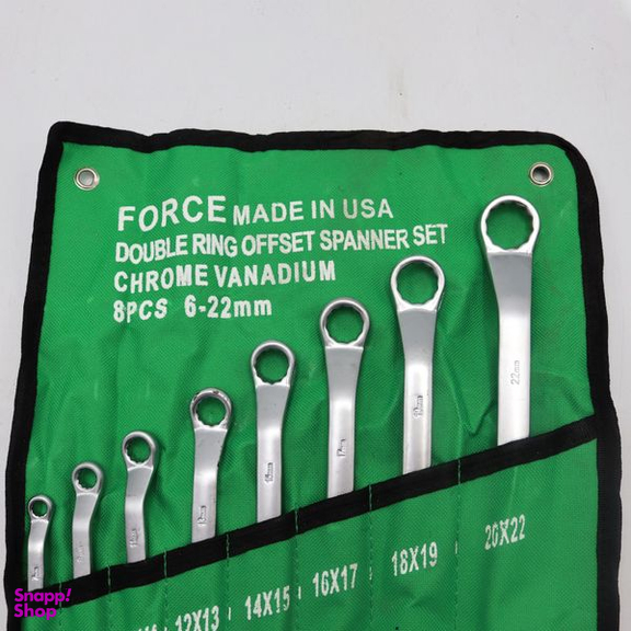 آچار تخت و رینگی فورس مدل سه تیکه کد YP-AMERICAN-6-22MM مجموعه 24 عددی