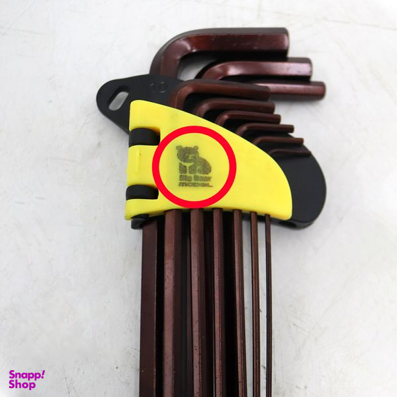 آچار آلن مدل بیگ بر کد YP-6GOSH-TAHGERD-1.5-10MM مجموعه 9 عددی