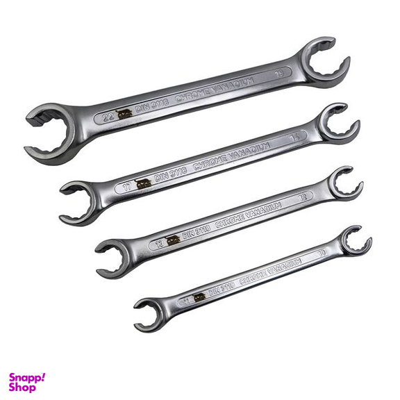 آچار دو سر رینگی چاکدار مدل بلک بول کد YP-CHAKDAR سایز 10-22 میلی متر مجموعه 4 عددی