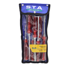 پیچ گوشتی ضربه خور دوسو و چهارسو اس تی ای (S.T.A) مدل YP-07S مجموعه 7 عددی