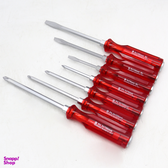 پیچ گوشتی ضربه خور دوسو و چهارسو اس تی ای (S.T.A) مدل YP-07S مجموعه 7 عددی
