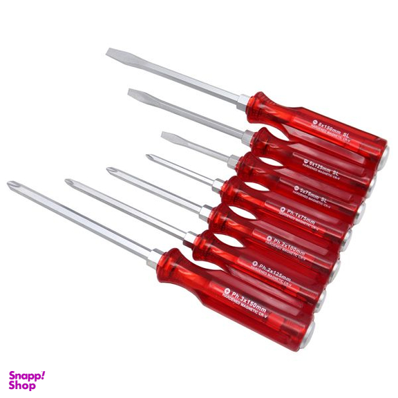 پیچ گوشتی ضربه خور دوسو و چهارسو اس تی ای (S.T.A) مدل YP-07S مجموعه 7 عددی