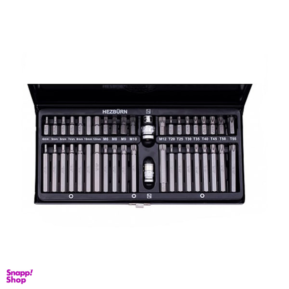 پیچ گوشتی بیت آلنی و ستاره ای دسته بکس هزبرن (Hezburn) مدل 114042 مجموعه 42 عددی