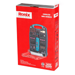 فرز مینیاتوری شارژی رونیکس (Ronix) مدل 3420 مجموعه 122 عددی