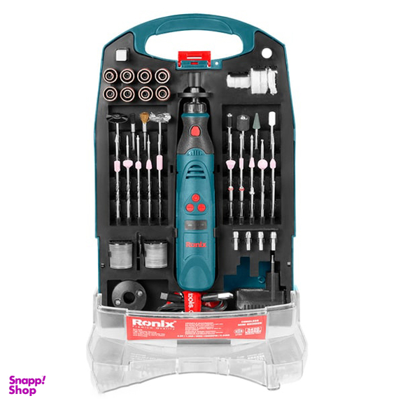فرز مینیاتوری شارژی رونیکس (Ronix) مدل 3420 مجموعه 122 عددی