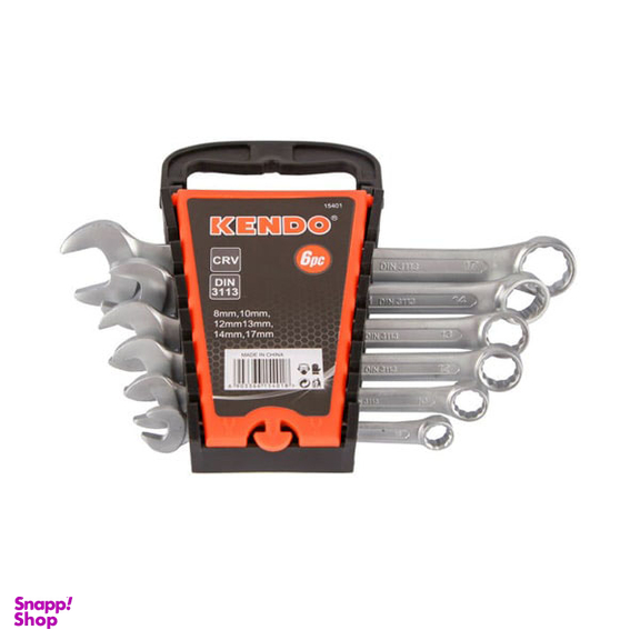 آچار یک سر تخت یک سر رینگ کندو (Kendo) مدل 15401 مجموعه 6 عددی