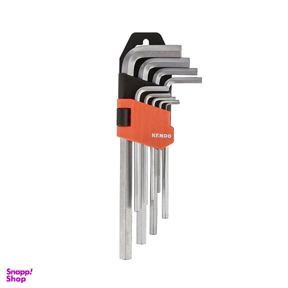 آچار آلن شش گوش کارتی بلند کندو (Kendo) مدل 20732 مجموعه 9 عددی