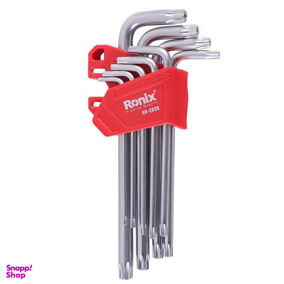آچار آلن ستاره ای کارتی بلند رونیکس (Ronix) مدل RH-2036 مجموعه 9 عددی