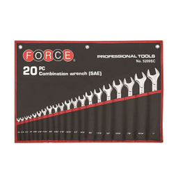 آچار یکسر تخت یکسر رینگ اینچی فورس (Force) مدل 5209SC مجموعه 20 عددی