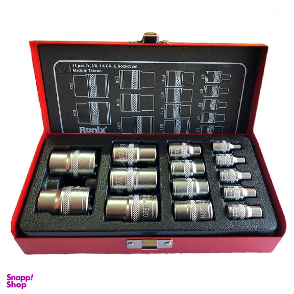 جعبه بکس ترکیبی E ستاره ای رونیکس (Ronix) مدل RH-2695 مجموعه 14 عددی