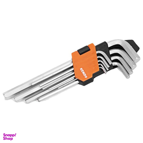 آچار آلن شش گوش کارتی فوق بلند کندو (Kendo) مدل 20733 مجموعه 9 عددی