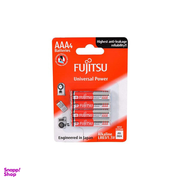 باتری نیم قلمی آلکالاین فوجیتسو (Fujitsu) مدل FUJ-0315-4 بسته 4 عددی