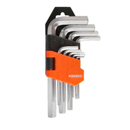 آچار آلن شش گوش کارتی کوتاه کندو (Kendo) مدل 20731 مجموعه 9 عددی