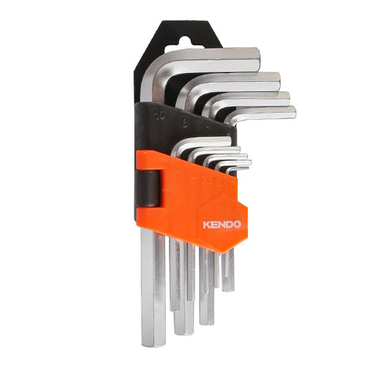 آچار آلن شش گوش کارتی کوتاه کندو (Kendo) مدل 20731 مجموعه 9 عددی