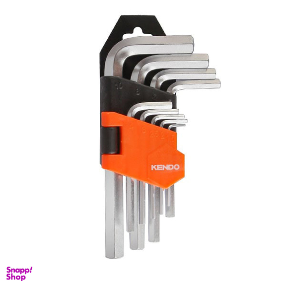 آچار آلن شش گوش کارتی کوتاه کندو (Kendo) مدل 20731 مجموعه 9 عددی