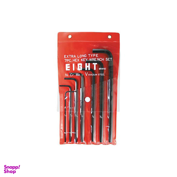 آچار آلن شش گوش فوق بلند اینچی ایت (Eight) مدل 014-4 مجموعه 7 عددی