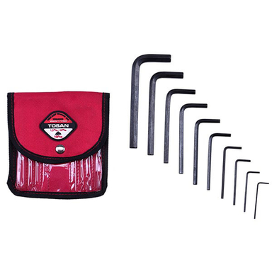 آچار آلن شش گوش کوتاه توسن (Tosan) مدل T726-B1510 مجموعه 10 عددی