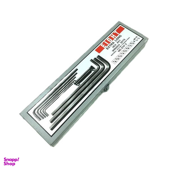 آچار آلن شش گوش فوق بلند اینچی ایت (Eight) مدل 014-2 مجموعه 15 عددی