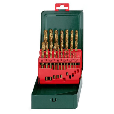 ست مته متابو (Metabo) مدل HSS-TIN تیتانیوم قطر 1 تا 10 مجموعه 19 عددی