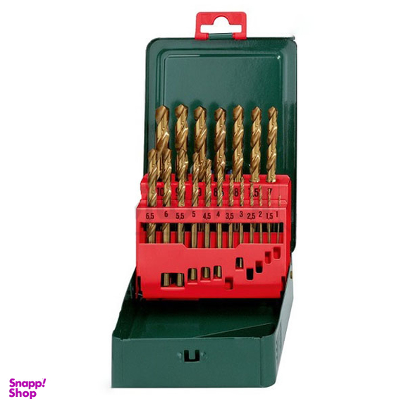 ست مته متابو (Metabo) مدل HSS-TIN تیتانیوم قطر 1 تا 10 مجموعه 19 عددی