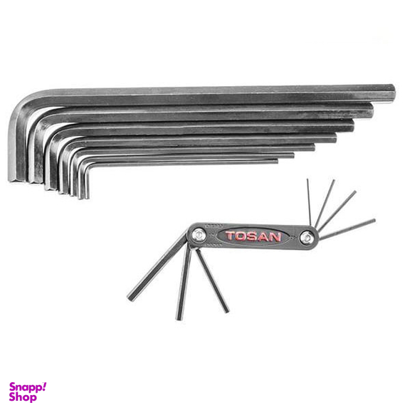 آچار آلن شش گوش چاقویی بلند توسن (Tosan) مدل T726-MB314 مجموعه 15 عددی
