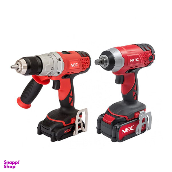 دریل پیچ گوشتی شارژی چکشی ان ای سی (NEC) به همراه بکس شارژی ان ای سی