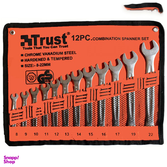 آچار یک سر تخت یک سر رینگ تراست (Trust) مدل C-12PCS-SET مجموعه 12 عددی