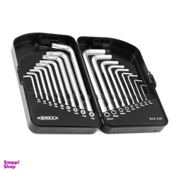 آچار آلن بلند کنزاکس (Kenzax) مدل KLK-218 مجموعه 18 عددی