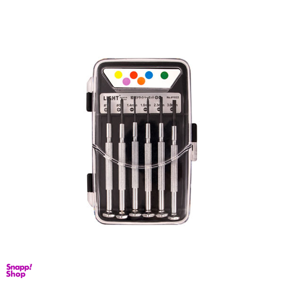 پیچ گوشتی ساعتی دو سو و چهارسو لایت (Light) مدل 1022 مجموعه 6 عددی