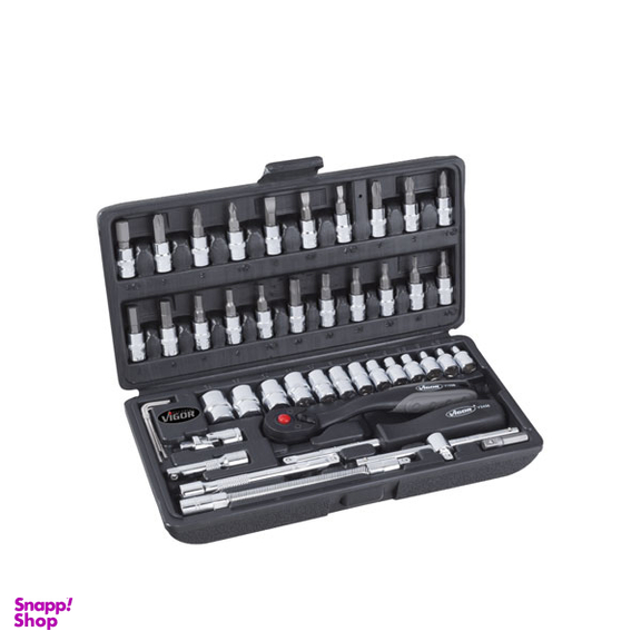 جعبه بکس ترکیبی 1.4 اینچ ویگور (Vigor) مدل V2414 مجموعه 46 عددی