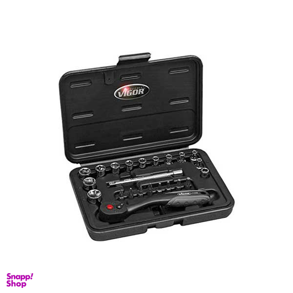 جعبه بکس ترکیبی 1.4 اینچ ویگور (Vigor) مدل V3734 مجموعه 23 عددی