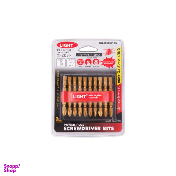 نوک پیچ گوشتی دوسو چهارسو لایت (Light) مدل 8065-SP-TC مجموعه 10 عددی