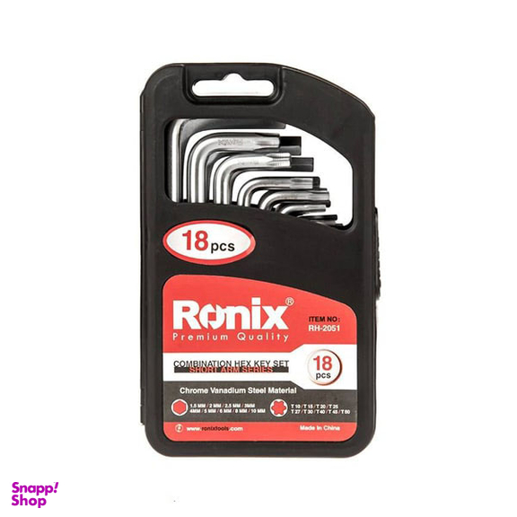 آچار آلن بلند رونیکس (Ronix) مدل RH-2052 مجموعه 18 عددی