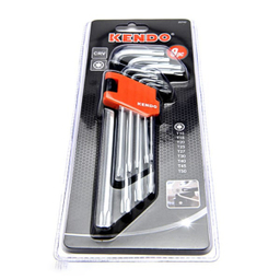 آچار آلن ستاره ای کارتی بلند کندو (Kendo) مدل KE-20742 مجموعه 9 عددی