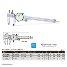کولیس ساعتی اینسایز (Insize) مدل 1311-200A سایز 20 سانتی متر
