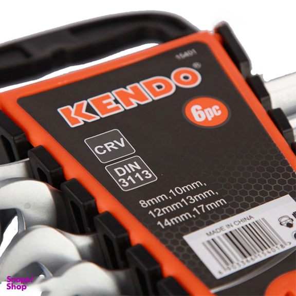 آچار یک سر تخت یک سر رینگ کندو (Kendo) مدل 15401 مجموعه 6 عددی
