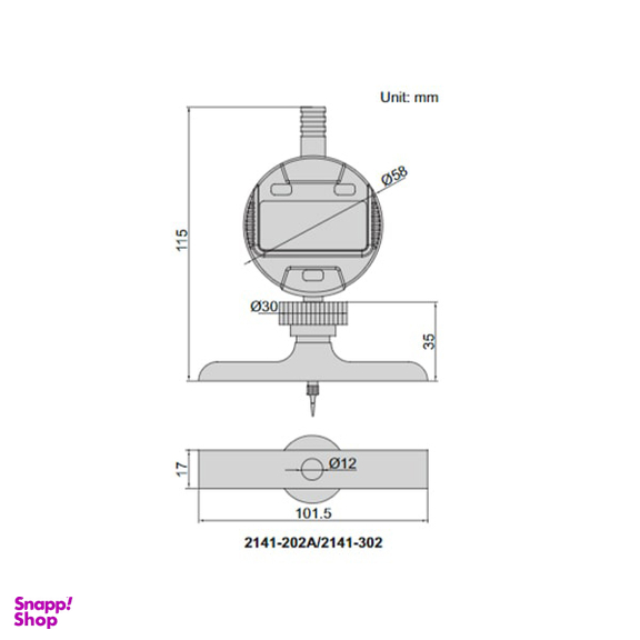 عمق سنج دیجیتال 300 میلی متر اینسایز (Insize) مدل 202-2141