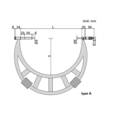 میکرومتر خارج سنج اینسایز (Insize) مدل 400-3205 سایز 400-300 میلی متر