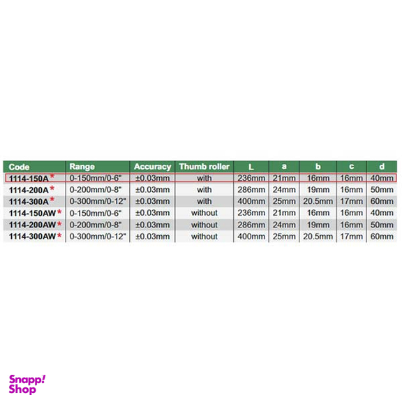 کولیس دیجیتال اینسایز (Insize) مدل 150-1114 سایز 15 سانتی متر