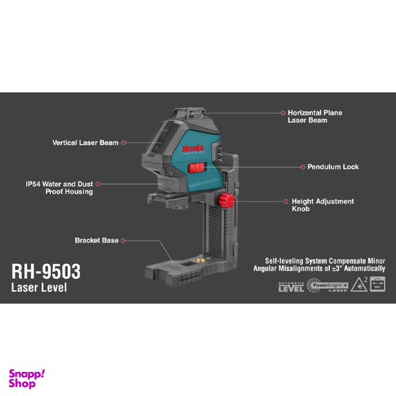 تراز لیزری دو خط 360 درجه رونیکس (Ronix) مدل RH-9503